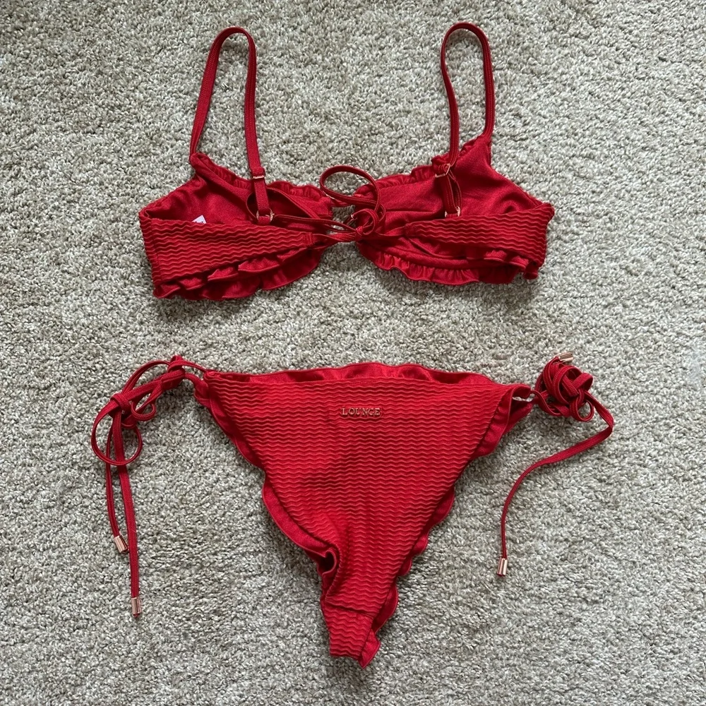 Lounge Red Ruffle Bikini - Picture 2 of 6